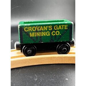 Vtg 2003 Thomas Wooden Railway Coal Car Crovan's‎ Gate Mining Co Train Magnetic
